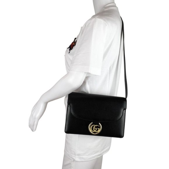 Gucci Women's GG Interlocking Flap Crossbody Bag Black DM1 - Picture 11 of 16